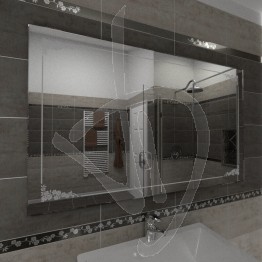 Specchio per bagno, con decoro B007