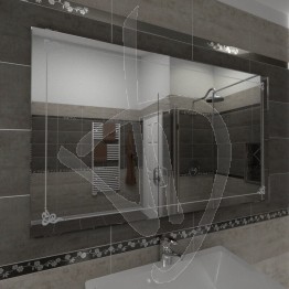 Specchio bagno, con decoro B001