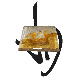 Portacandela in vetro di Murano, toanalità ambra, realizzato a mano