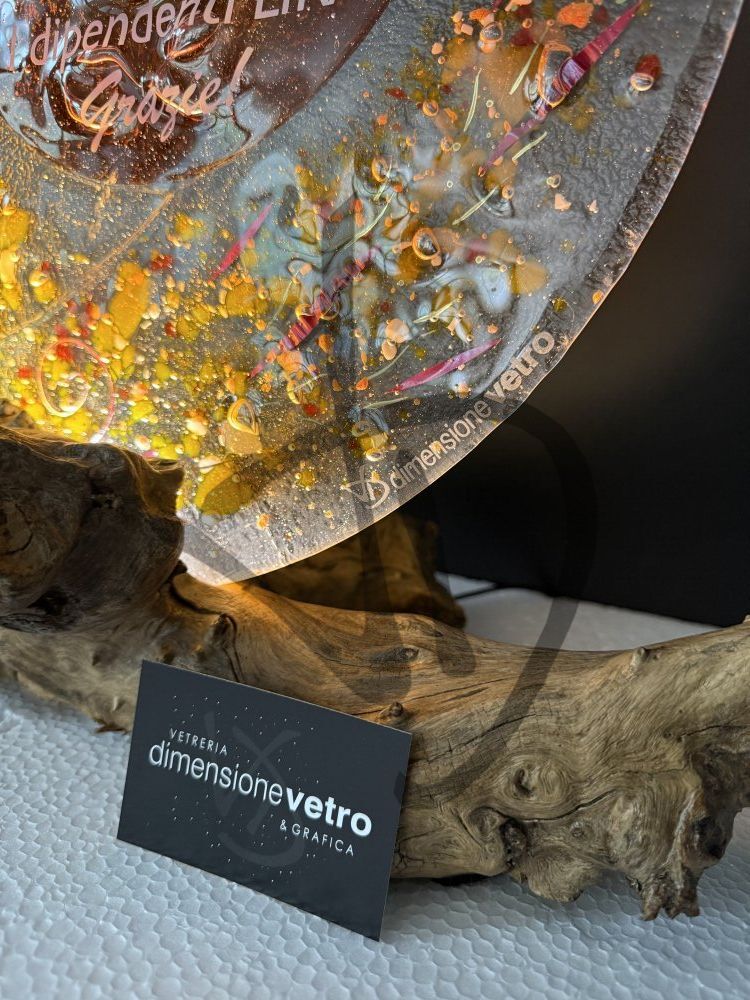 Maßgefertigte Produkte - Individuelle Lampen und Nachttischlampen - Designlampen aus Murano-Fusingglas - Lampade in vetrofusione di Murano di Design  regalo centenario 1
