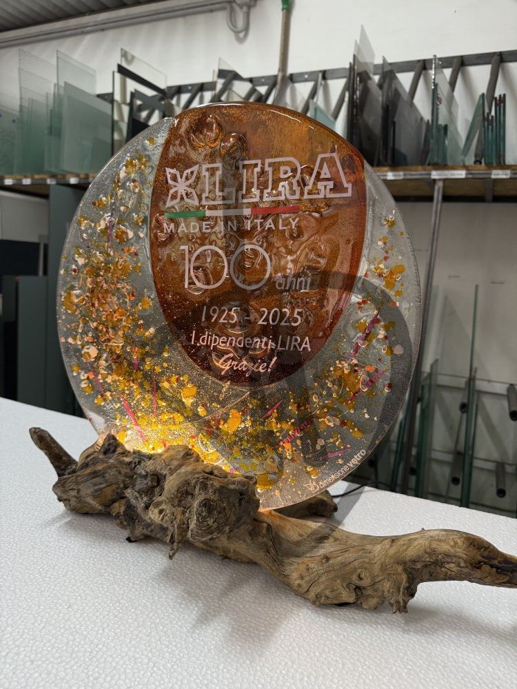 Maßgefertigte Produkte - Individuelle Lampen und Nachttischlampen - Designlampen aus Murano-Fusingglas - Lampade in vetrofusione di Murano di Design  regalo centenario 4