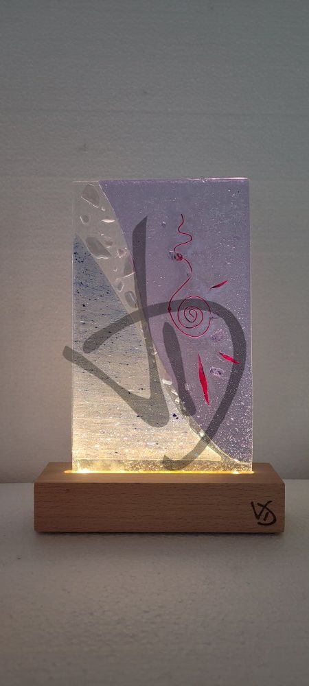 Maßgefertigte Produkte - Individuelle Lampen und Nachttischlampen - Murano-Fusing-Nachttischlampen mit personalisiertem Holzsockel - Abatjour in vetrofusione di murano con piedistallo in legno personalizzato - 5